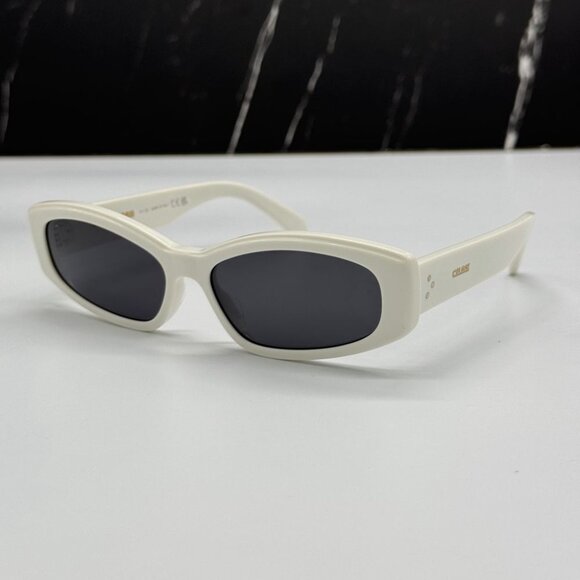NEW CL40252I 25A CELINE SUNGLASSES WHITE GREY WOMEN EYEWEAR CELINE - Picture 3 of 13